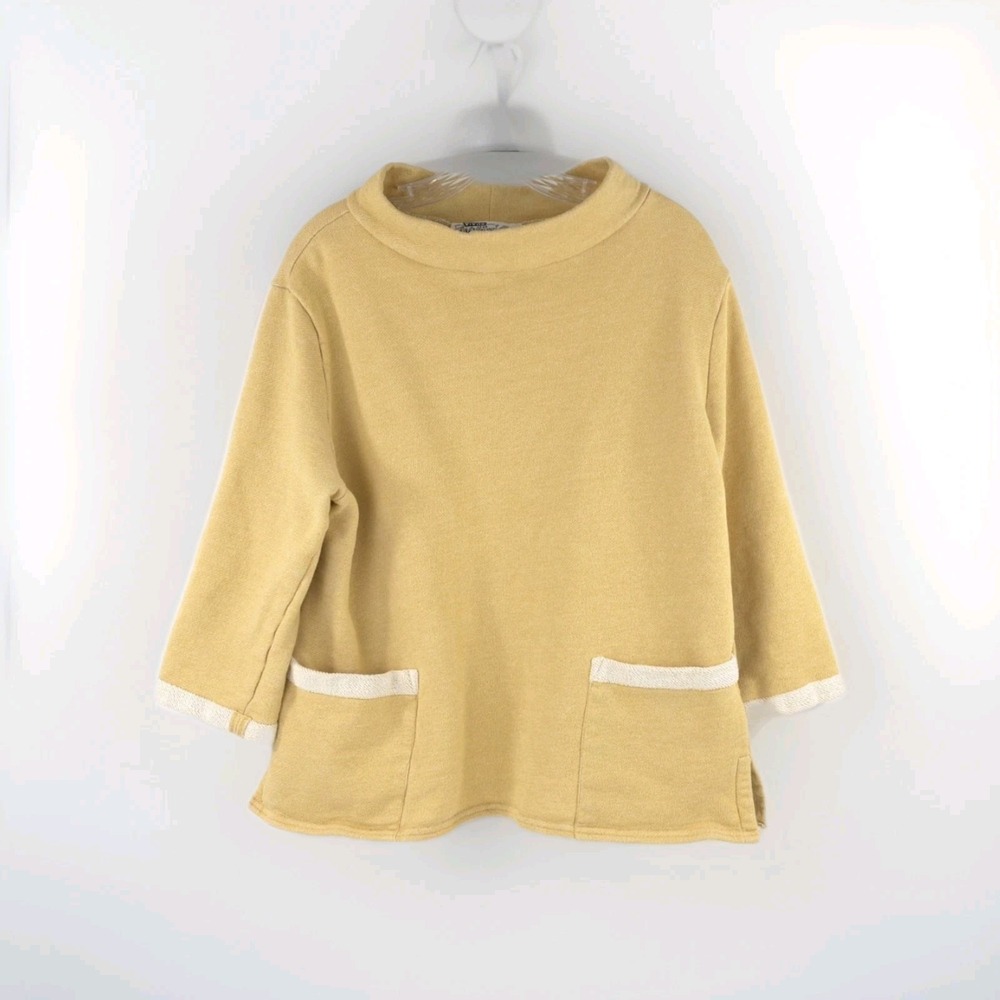 Vivien Holloway Womens Yellow Long Sleeve Sweater Pullover Top Size Large
